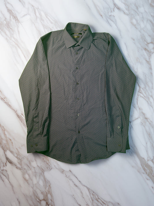 【Jones New York】スリムフィット ドット柄シャツ ビジネス/カジュアル
