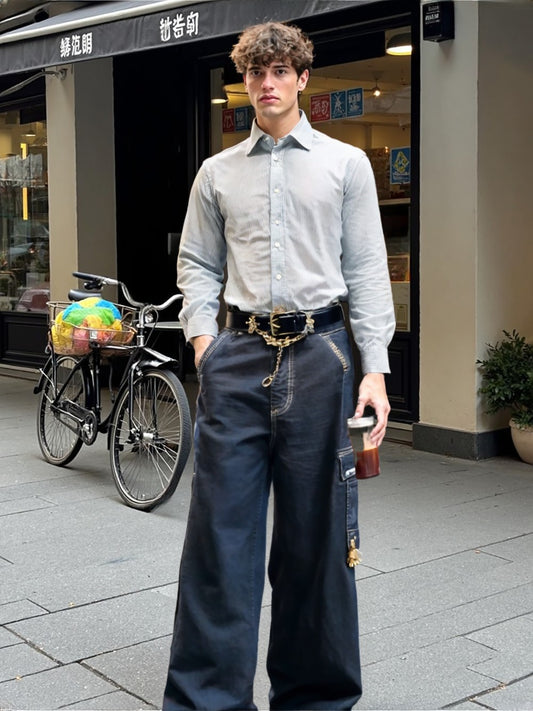 【TOMMY HILFIGER】大人顔 ヘリンボーン柄 快適ストライプシャツ