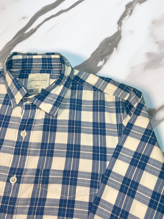 【american eagle】プレミアムコットン 万能チェック長袖シャツ