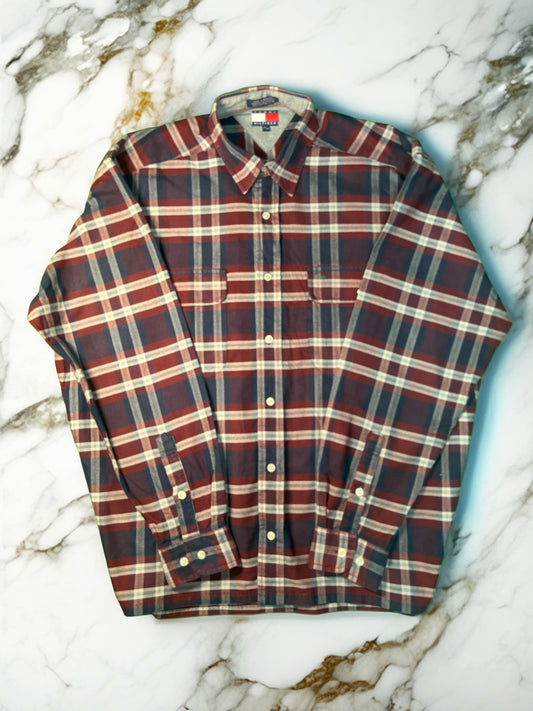 【TOMMY HILFIGER】チェック柄 コットンシャツ 高品質