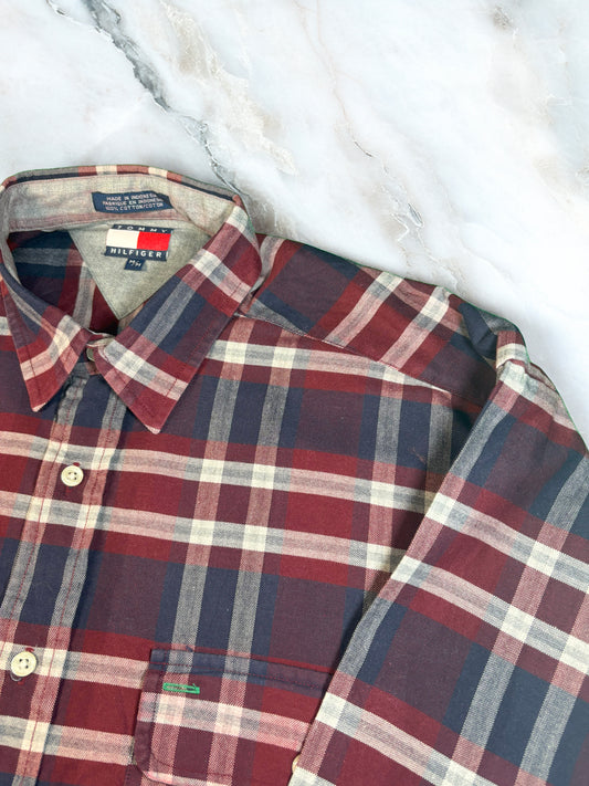 【TOMMY HILFIGER】チェック柄 コットンシャツ 高品質