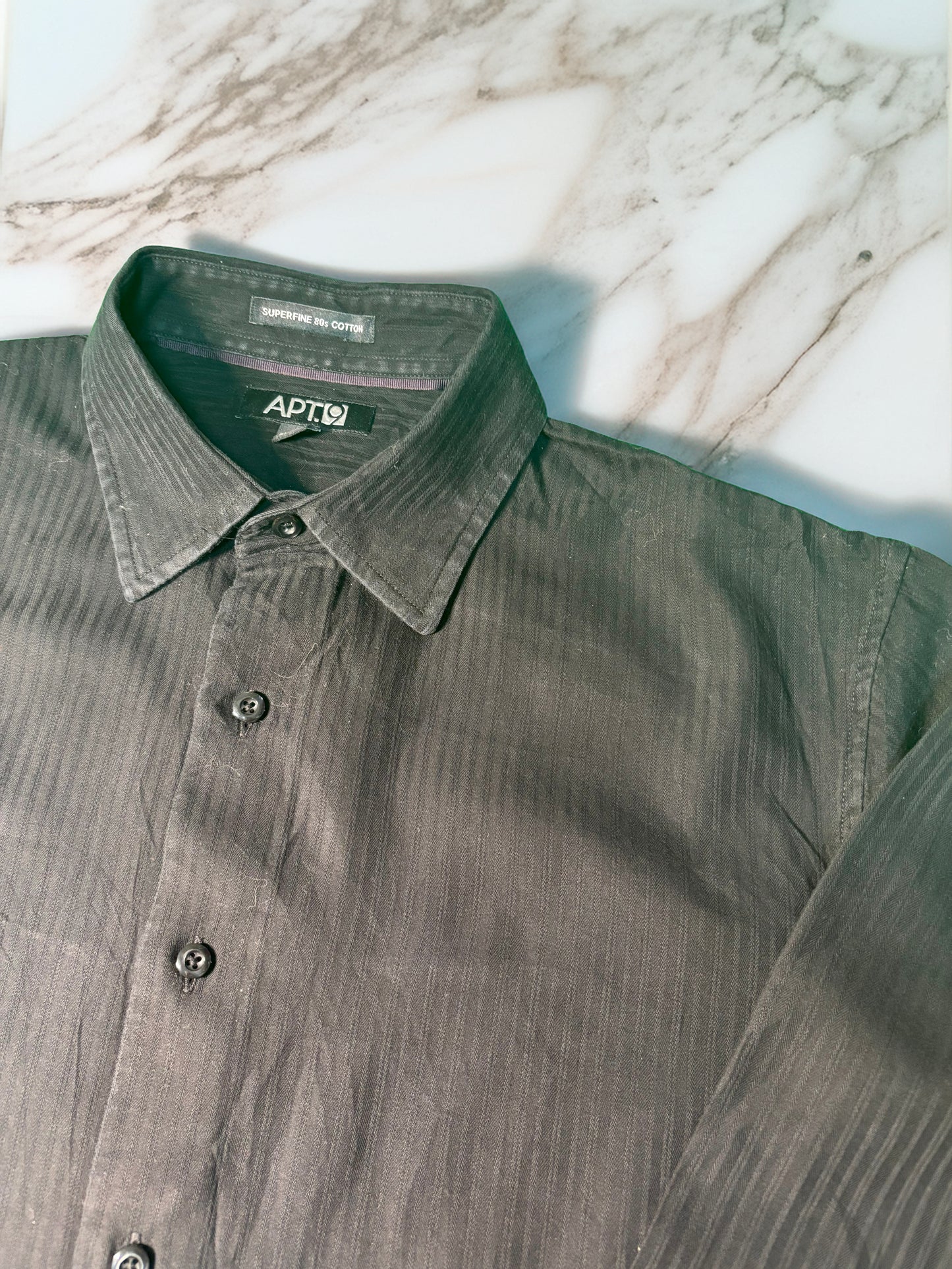 【APT.9】SUPERFINE 80Sコットン 上質ストライプシャツ 大人の品格